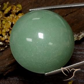 Venturina Verde musgo pálido natural de 80.17 ct, Corte Redondo, Opaco