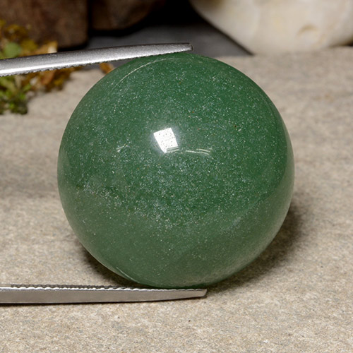Aventurina verde natural de 44,80 ct, corte redondo, translúcido