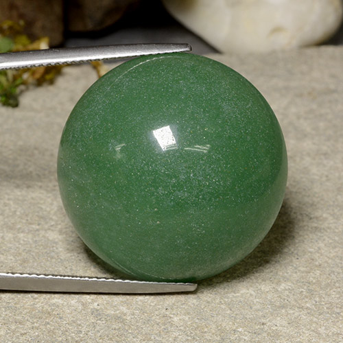 Aventurina verde natural de 47,47 ct, corte redondo, translúcido
