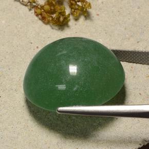 Venturina Verde pino natural de 48.90 ct, Corte Redondo, Translúcido
