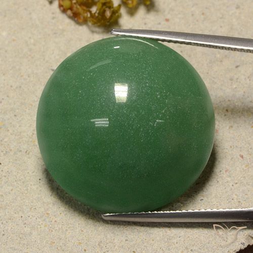 Aventurina verde natural de 47,08 ct, corte redondo, translúcido