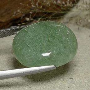 Venturina Verde claro medio natural de 27.70 ct, Corte Óvalo, Translúcido