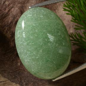 Aventurina verde natural de 34,85 ct, corte óvalo, translúcido