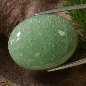 Aventurina verde natural de 34,85 ct, corte óvalo, translúcido