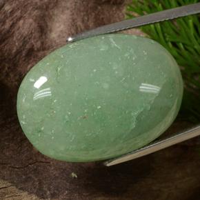 Aventurina verde natural de 34,82 ct, corte óvalo, translúcido