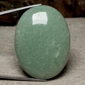 Aventurina verde natural de 123,68 ct, corte óvalo, translúcido