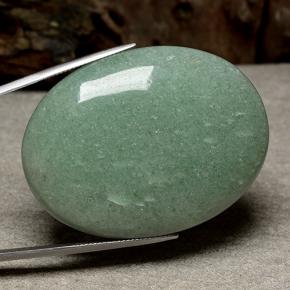 Aventurina verde natural de 123,68 ct, corte óvalo, translúcido