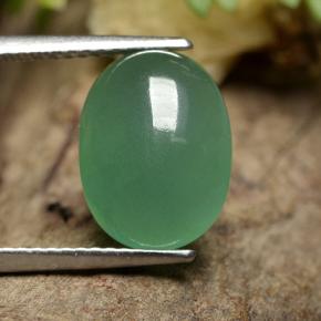 Venturina Verde natural de 4.39 ct, Corte Óvalo, Translúcido