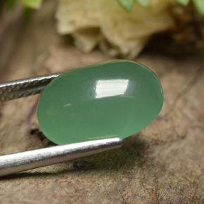 Venturina Verde natural de 4.39 ct, Corte Óvalo, Translúcido