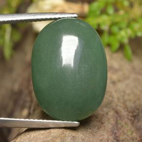 Venturina Verde natural de 19.39 ct, Corte Óvalo, Translúcido
