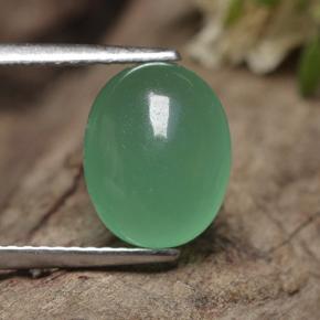 Venturina Verde natural de 2.96 ct, Corte Óvalo, Translúcido