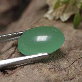 Venturina Verde natural de 2.96 ct, Corte Óvalo, Translúcido