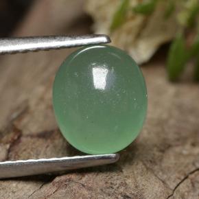 Venturina Verde natural de 2.22 ct, Corte Óvalo, Translúcido