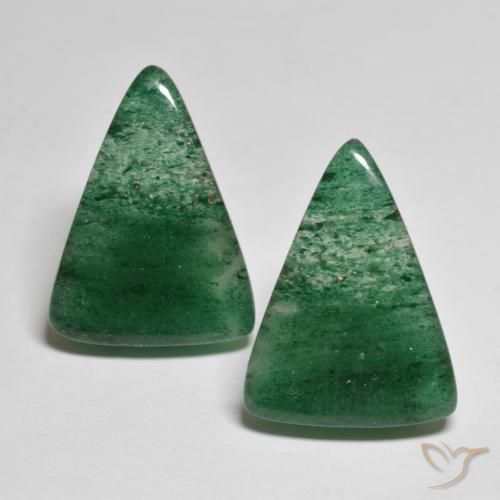 Gemas de Venturina Verde claro natural de 15.94 ct, Trillón, Translúcido