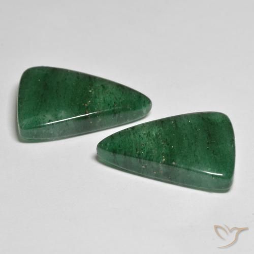 Gemas de Venturina Verde claro natural de 15.94 ct, Trillón, Translúcido