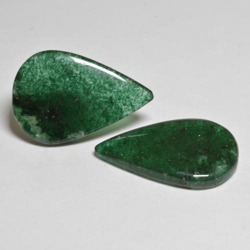 Gemas de Venturina Verde oscuro natural de 16.47 ct, En forma de pera, Translúcido