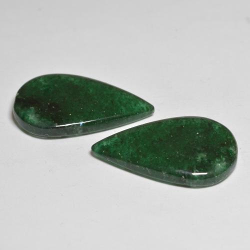 Gemas de Venturina Verde oscuro natural de 16.47 ct, En forma de pera, Translúcido