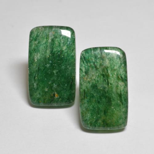 Gemas de aventurina verde natural de 10,83 ct, baguette, translúcido
