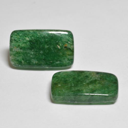 Gemas de aventurina verde natural de 10,83 ct, baguette, translúcido