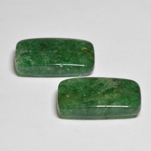 Gemas de aventurina verde natural de 10,83 ct, baguette, translúcido
