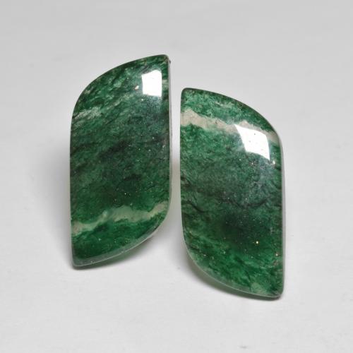 Gemas de aventurina verde natural de 18,68 ct, forma elegante, translúcido