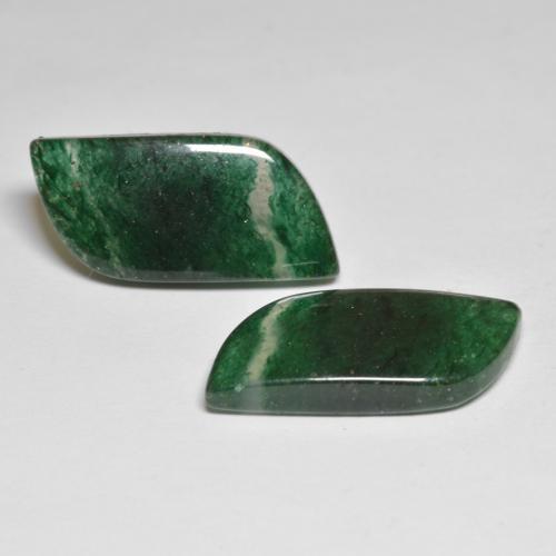 Gemas de aventurina verde natural de 18,68 ct, forma elegante, translúcido
