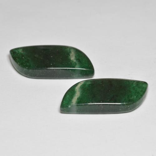 Gemas de aventurina verde natural de 18,68 ct, forma elegante, translúcido