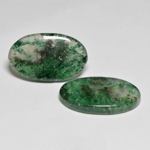 Gemas de aventurina verde natural de 16,57 ct, corte óvalo, translúcido