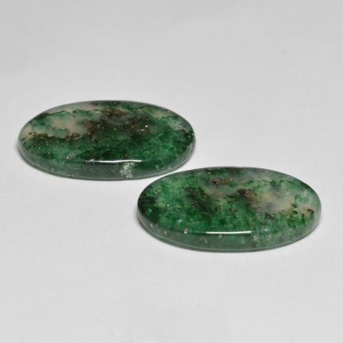 Gemas de aventurina verde natural de 16,57 ct, corte óvalo, translúcido