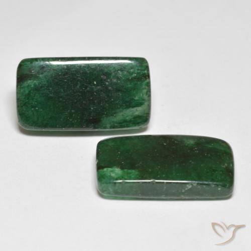 Gemas de Venturina Verde claro natural de 16.76 ct, Corte Baguette, Translúcido