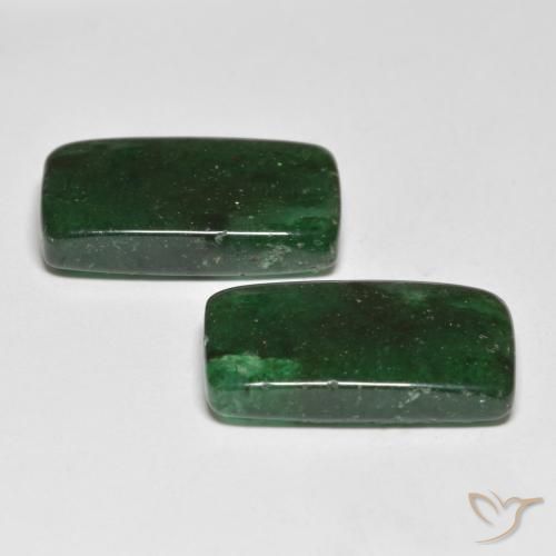 Gemas de Venturina Verde claro natural de 16.76 ct, Corte Baguette, Translúcido