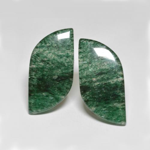 Gemas de aventurina verde natural de 23,52 ct, forma elegante, translúcido