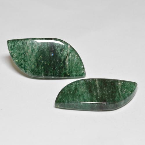 Gemas de aventurina verde natural de 23,52 ct, forma elegante, translúcido