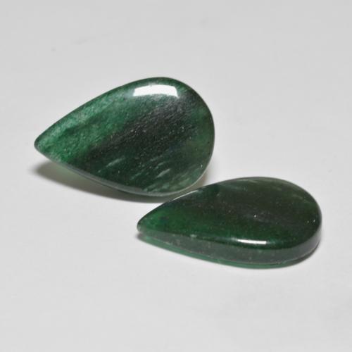Gemas de Venturina Verde frío natural de 12.19 ct, En forma de pera, Translúcido