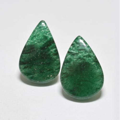 Gemas de aventurina verde natural de 12,03 ct, en forma de pera, translúcido