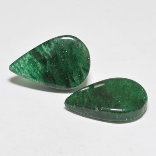 Gemas de aventurina verde natural de 12,03 ct, en forma de pera, translúcido