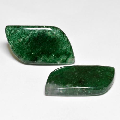 Gemas de aventurina verde natural de 16,88 ct, forma elegante, translúcido