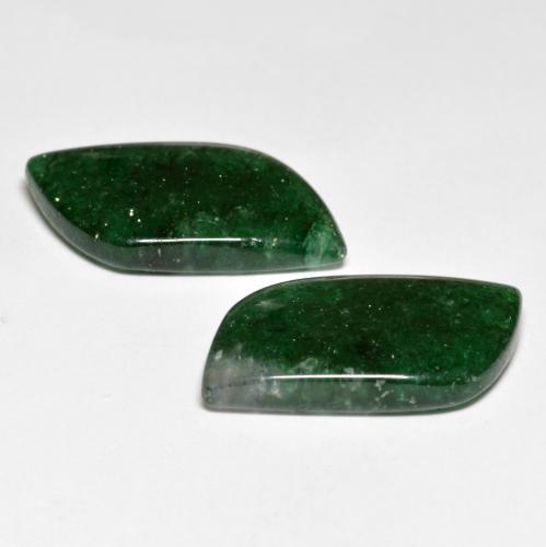 Gemas de aventurina verde natural de 16,88 ct, forma elegante, translúcido