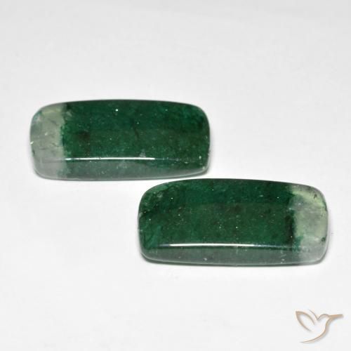 Gemas de Venturina Verde pino natural de 16.26 ct, Corte Cojín, Translúcido
