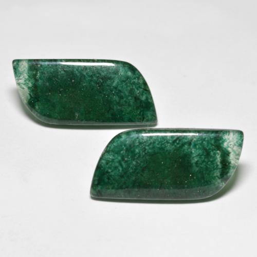 Gemas de Venturina Verde pino natural de 20.39 ct, Forma elegante, Translúcido