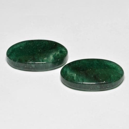 Gemas de Venturina Verde oscuro natural de 16.29 ct, Corte Óvalo, Translúcido