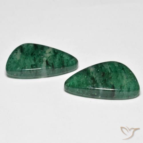 Gemas de Venturina Verde oscuro natural de 13.86 ct, Elegante, Translúcido