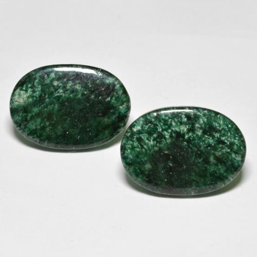 Gemas de Venturina Verde pino natural de 16.58 ct, Corte Óvalo, Translúcido