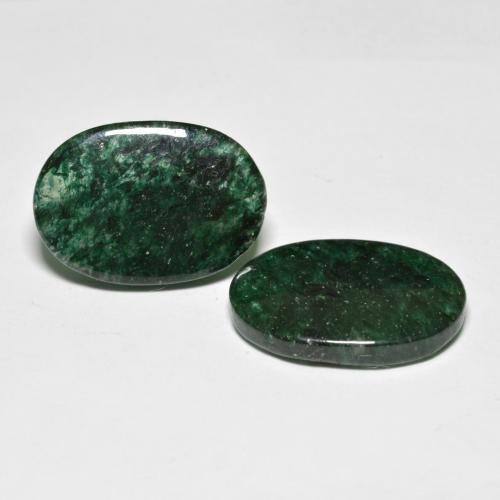 Gemas de Venturina Verde pino natural de 16.58 ct, Corte Óvalo, Translúcido