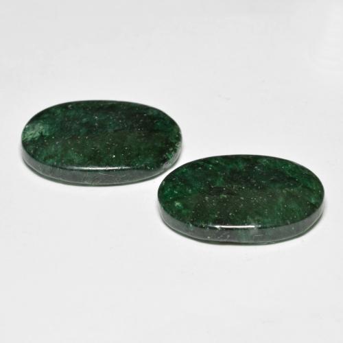 Gemas de Venturina Verde pino natural de 16.58 ct, Corte Óvalo, Translúcido