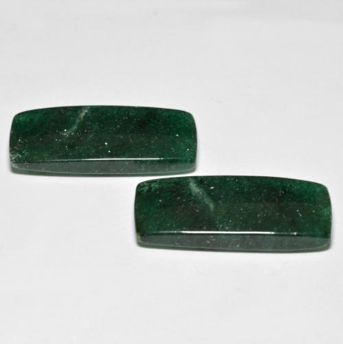 Gemas de Venturina Verde medio natural de 26.21 ct, Corte Baguette, Translúcido