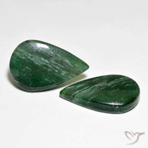 Gemas de Venturina Verde bosque natural de 13.45 ct, En forma de pera, Translúcido