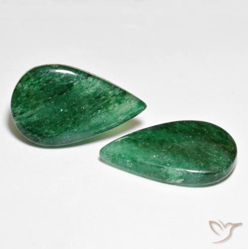Gemas de Venturina Verde claro natural de 16.58 ct, En forma de pera, Translúcido