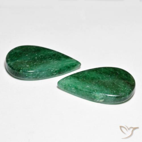 Gemas de Venturina Verde claro natural de 16.58 ct, En forma de pera, Translúcido