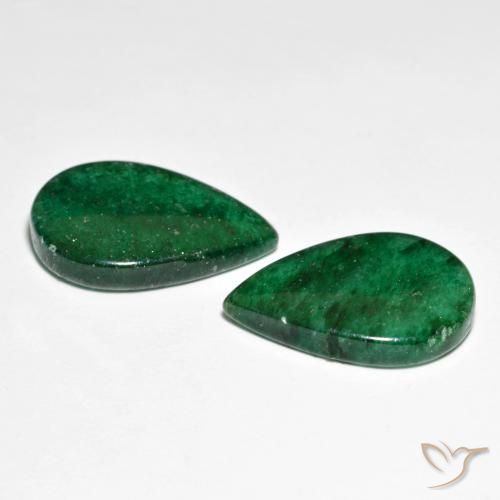 Gemas de Venturina Verde claro natural de 14.94 ct, En forma de pera, Translúcido